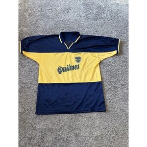 Vintage Boca Juniors Quilmes Soccer Jersey Men's‎ Futbol Rare Blue